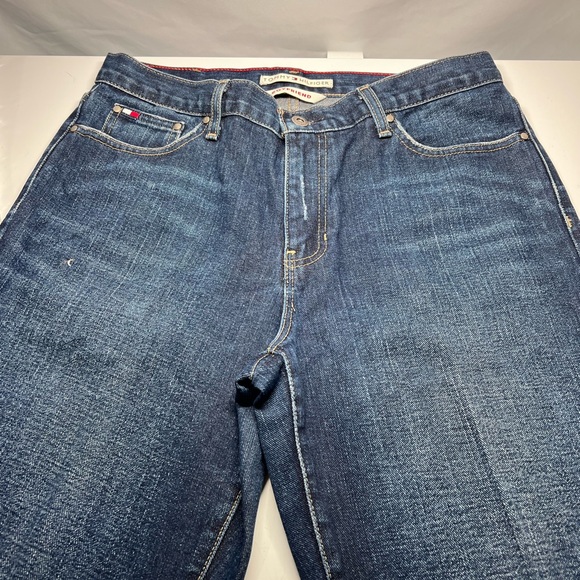 Tommy Hilfiger Boyfriend Sz8 High Rise Bootcut 31” L 100% Cotton - Picture 1 of 4